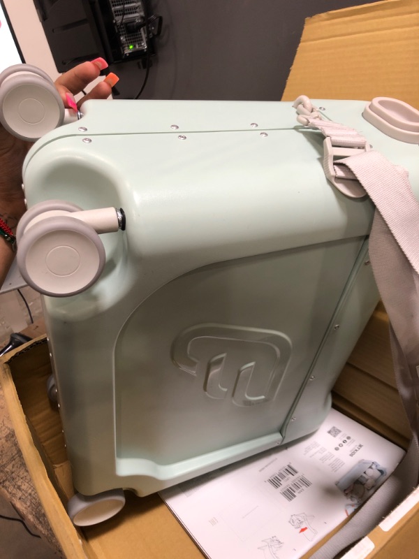 Photo 1 of JetKids by Stokke BedBox, Green Aurora - Kid's Ride-On Suitcase & In-Flight Bed - Help Your Child Relax & Sleep on the Plane - Approved by Many Airlines - Best for Ages 3-7 Green Aurora BedBox