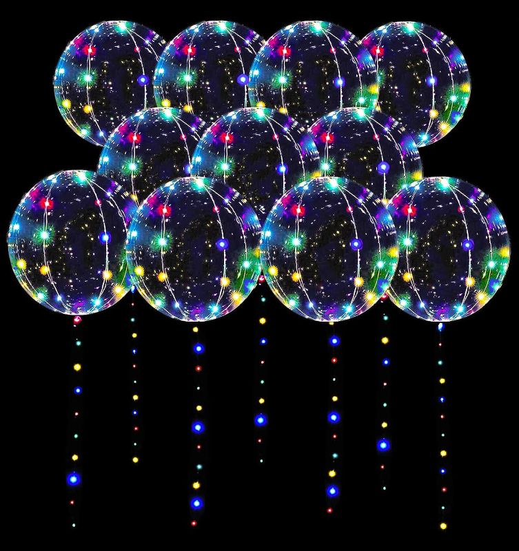 Photo 2 of 2q boxes-30 Pack LED Balloons Led Light Up Balloons, Mixed Colors With a Bonus Of Balloon Pump for party, Birthday, Wedding Party. Fillab