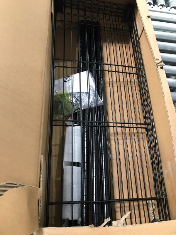 Photo 1 of **MISSING PARTIAL HARDWAREAmazon Basics 5-Shelf Adjustable, Heavy Duty Storage Shelving Unit (350 lbs loading capacity per shelf), Steel Organizer Wire Rack, Black (36L x 14W x 72H)
