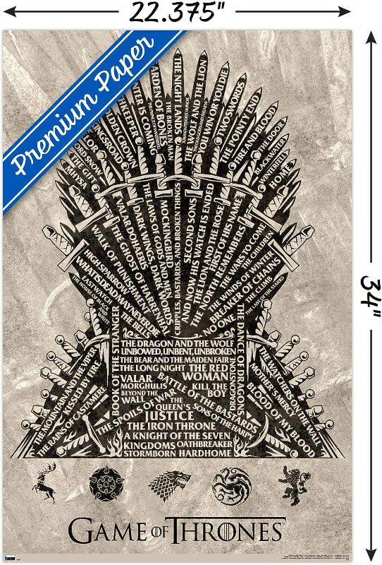 Photo 1 of **FRAME IS BROKE Trends International Game Iron Throne Wall Poster, 22.375" x 34",