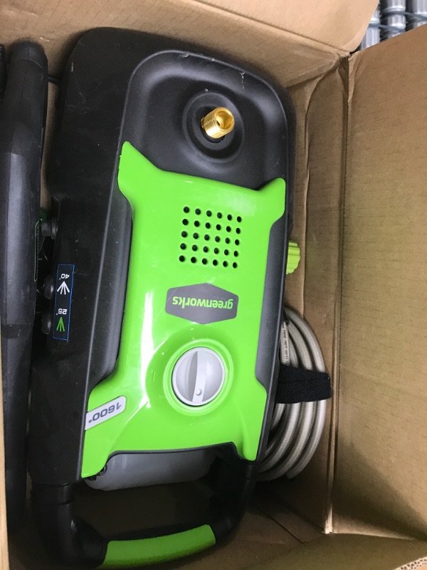 Photo 1 of **See Notes** 
Greenworks 1600 PSI 1.2 GPM Pressure Washer (Upright Hand-Carry) PWMA Certified