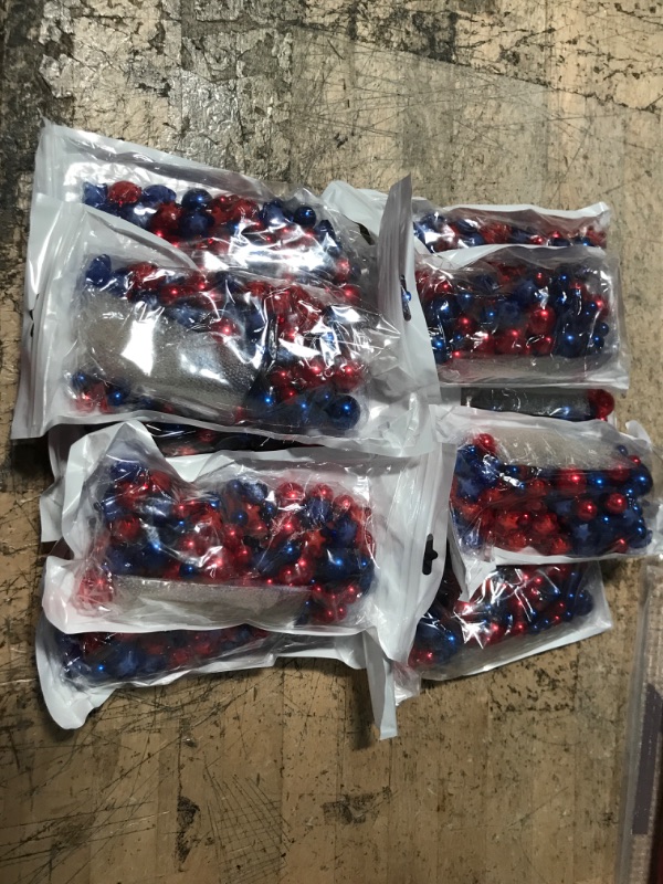 Photo 2 of 10 PACK 3116 Pieces Independence Day Vase Filler 4th of July Floating Vase Beads Patriotic Star Ornaments Floating Pearl Decor for Vase, Floating Candles Centerpiece for Independence Day Home Party Decor