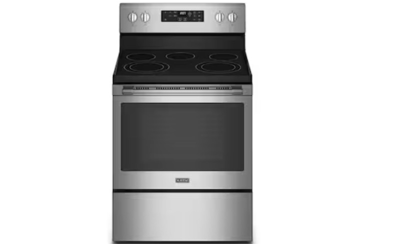 Photo 1 of Maytag 30-in Smooth Surface 5 Elements 5.3-cu ft Self-Cleaning Air Fry Convection Oven Freestanding 