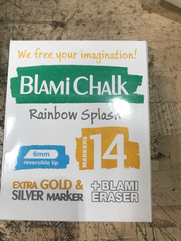 Photo 2 of Blami Arts Liquid Chalk Markers Washable -14 Ink Pens & Extra Gold and Silver Colors - Chalkboard Labels Pack Included Non Toxic - Reversible Tips and Erasing Sponge Included 14 Set Multi-Colors