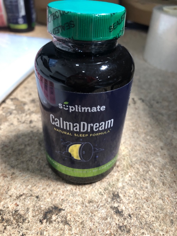 Photo 1 of Calmadream Natural Sleep Aid for Adults Extra Strength, Premium Herbal Sleep Supplement with Melatonin, Magnesium, Ashwagandha, Valerian Root, GABA, 5HTP, 60 Vegan Capsules