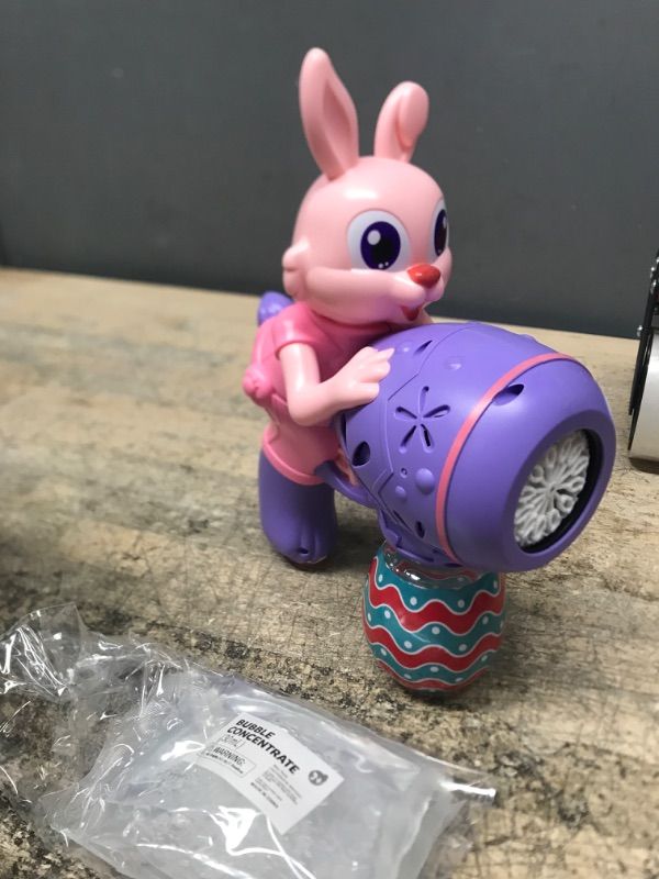 Photo 1 of Bubbles Toys for Kids Toddlers, Bubble Machine Guns 3 4 5 6 Year Old Boy Girl Birthday Gift, No Spill Automatic Bubble Maker Blower Outdoor Toys for Kids Ages 3-5, Pink & Purple Bunny