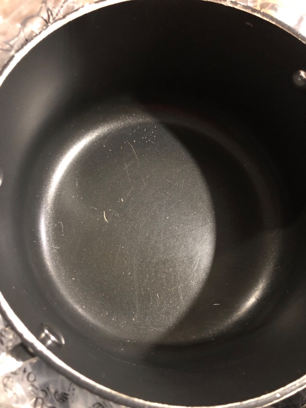 Photo 4 of * item used and damaged * see images *-
All-Clad Essentials Nonstick Hard Anodized Sauce Pan Set, 4-Piece, Black 4-Piece Set