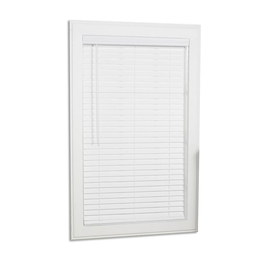 Photo 1 of Allen + Roth AR 23-in W X 64-in H 2-in Trim at Home Cordless Faux Wood Blind White
