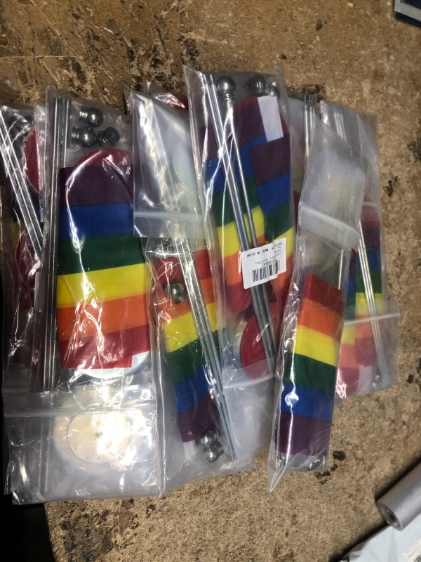 Photo 2 of 11 PACK 3 Pcs Pride Flags LGBTQ Flags Rainbow Pride Table Desk Flags with Stainless Steel Stand Base for Pride Festival LGBTQ Pride Month Carnival Party Decoration Pride Rainbow Party (LGBTQ) Blue,Green,Orange,Purple,Rainbow