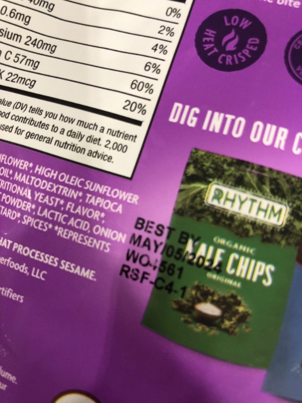 Photo 3 of **EXPIRES MAY2024** Rhythm Superfoods Crunchy Cauliflower Bites Variety Pack - Salted, Buffalo Ranch, and White Cheddar - Organic & Non-GMO, 1.4 Oz (Pack Of 4), Vegan/Gluten-Free Vegetable Superfood Snacks
