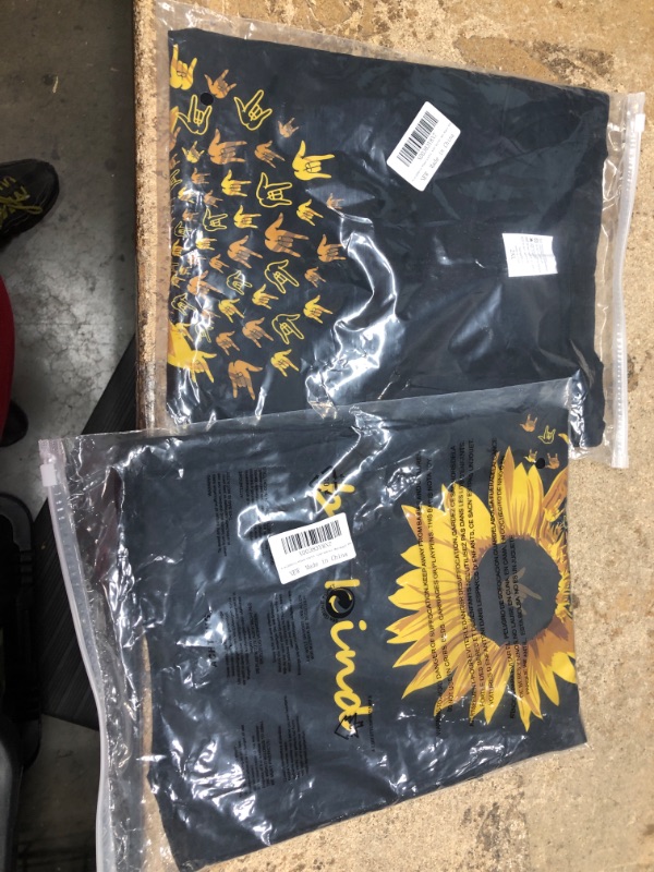 Photo 2 of 2 PACK Laiyuan Sunflower Shirts for Women Flower Graphic Tees Shirts Inspirational Tees Casual Loose Letter Print Shirt Tops XX-Large Black1