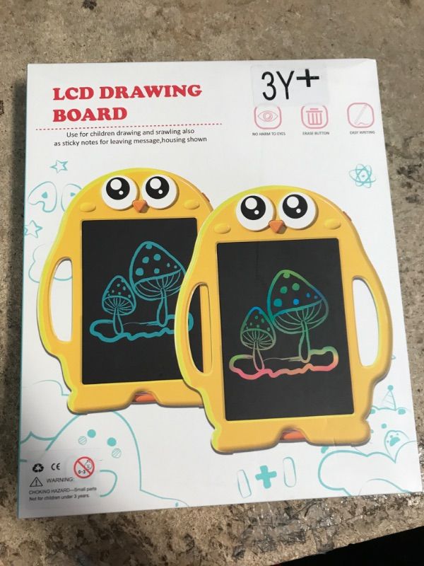 Photo 2 of LCD Writing Tablet for Kids 2 3 4 5 6 7 8 Years Old Boys and Girls,10 Inch Cute Penguin Drawing pad with 2 Stylus,Erasable and Portable Drawing and Doodle Board for Toddlers (10 inch)