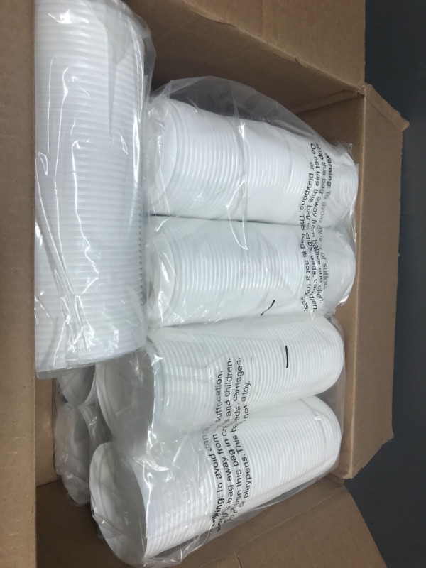 Photo 2 of (500-Pack) Coffee Cup Lids - Bulk Disposable Coffee Cup Lids with Anti-Spill Tab, Large Sip Hole, Air Flow Vent - Fits 10oz, 12oz, 16oz, 20oz, & 24oz Paper Cups, Squat Hot Cups - White 500 Count (Pack of 1) White