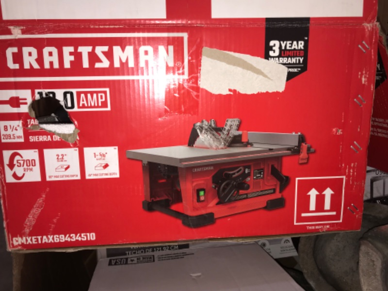 Photo 7 of (PARTS ONLY) CRAFTSMAN 8.25-in 13-Amp Portable Benchtop Table Saw, Item #3728295 Model #CMXETAX69434510