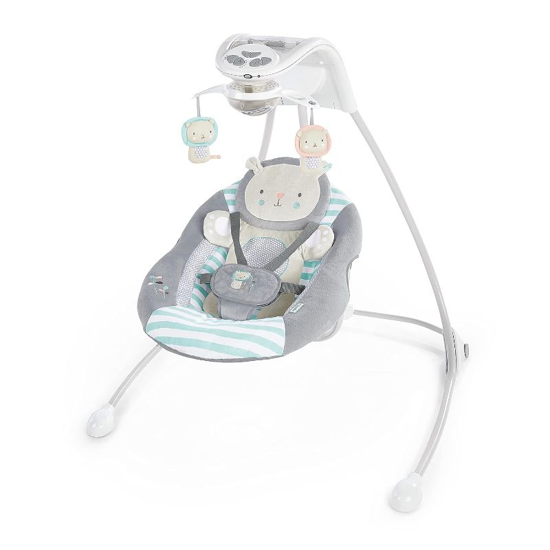 Photo 1 of 
Ingenuity InLighten 6-Speed Foldable Baby Swing with Light Up Mobile, Swivel Infant Seat and Nature Sounds, 0-9 Months 6-20 lbs (Blue Landry the Lion)
Color:Landry the Lion