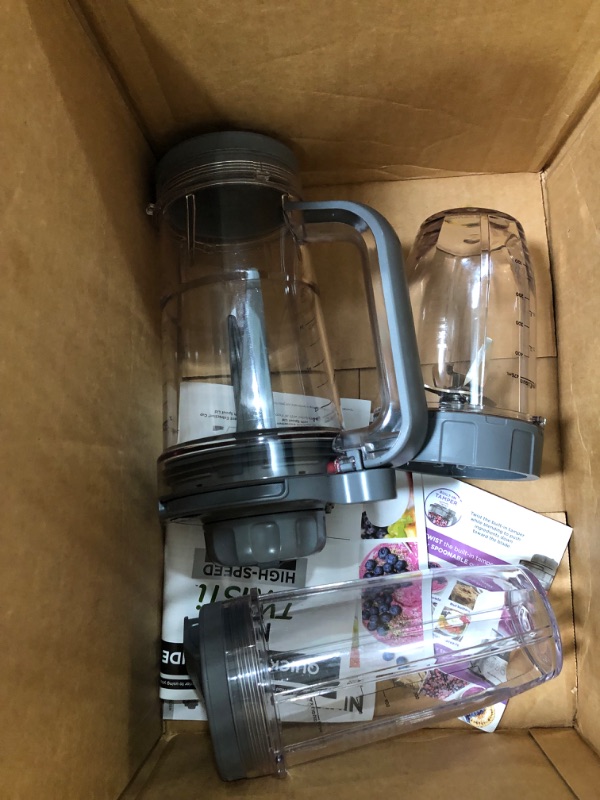 Photo 2 of **NOT FUNCTIONAL**Ninja SS151 TWISTi Blender DUO, High-Speed 1600 WP Smoothie Maker & Nutrient Extractor* 5 Functions Smoothie, Spreads & More, smartTORQUE, 34-oz. Pitcher & (2) To-Go Cups, Gray
