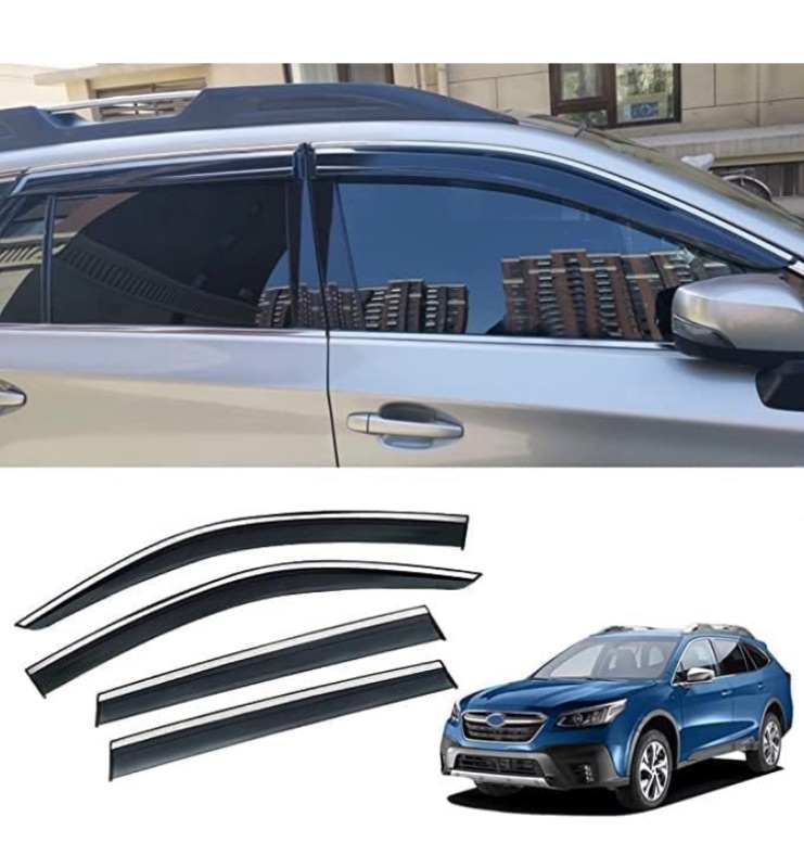 Photo 1 of VESUL Tape on Window Deflector Compatible with Subaru Outback 2020-2024 Wilderness Premium Limited Touring Rain Guard Vent Visor Shield Cover with Stainless Steel Trim