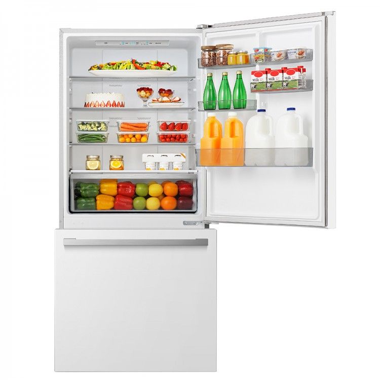 Photo 1 of Hisense 17.2-cu ft Counter-Depth Bottom-Freezer Refrigerator