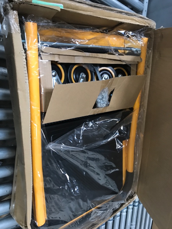 Photo 1 of Push Cart Dolly by Wellmax, Moving Platform Hand Truck, Foldable for Easy Storage and 360 Degree Swivel Wheels with 330lb Weight Capacity, Yellow Color 330 Lbs Yellow