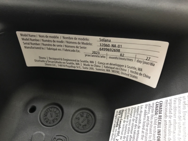 Photo 3 of Diono Solana 2 XL, Dual Latch Connectors, Lightweight Backless Belt-Positioning Booster Car Seat, 8 Years 1 Booster Seat, Black 2019 LATCH Connect Single Black 