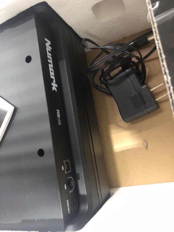 Photo 1 of Needs repair!
Numark PT01USB | Portable Vinyl-Archiving Turntable for 33 1/3, 45, & 78 RPM Records & M2-2-Channel Scratch DJ Mixer, Rack Mountable with 3-Band EQ, Microphone Input and Replaceable Crossfader Vinyl-Archiving Turntable + 2-Channel Scratch DJ