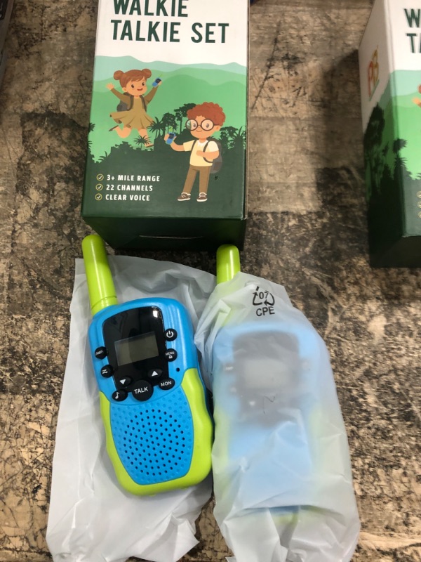 Photo 2 of Walkie Talkies for Kids - 22 Channels - 3 Miles Range Kids Walkie Talkie for Kids | Walkie Talkie Kids Toys for Kids | Girl Toys for Girls Toys | Boy Toys for Boys Toys | Kids Walkie Talkies 2 Pack Blue