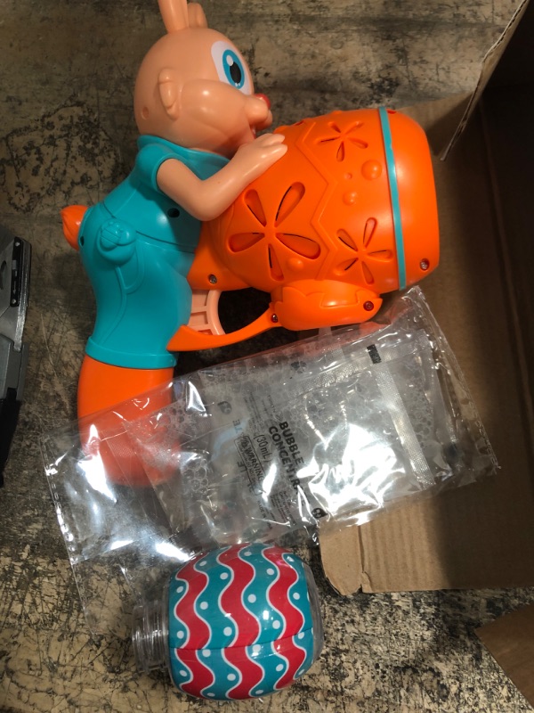 Photo 1 of Bubble Machine Gun for Toddlers Kids - Bunny Bubble Blower Outdoor Bubbles Toys for Kids Ages 4-8, Automatic Bubble Maker with 5 Packs Bubbles Refill, Birthday Party Gifts for Little Boys & Girls Blue-orange