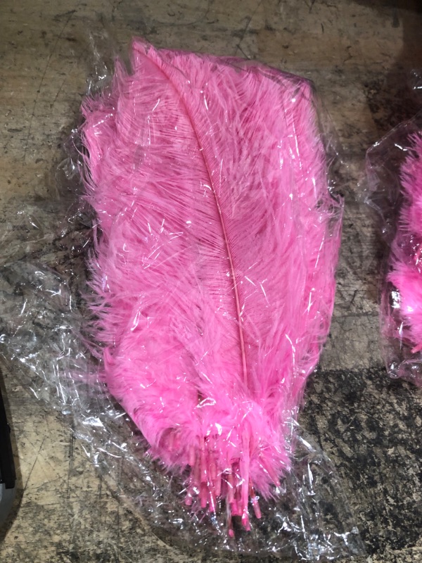 Photo 2 of 25pcs Ostrich Feathers, 10-12inch PinkOstrich Feathers Bulk, Natural Feathers for Centerpieces, Crafts,Wedding Home Decoration