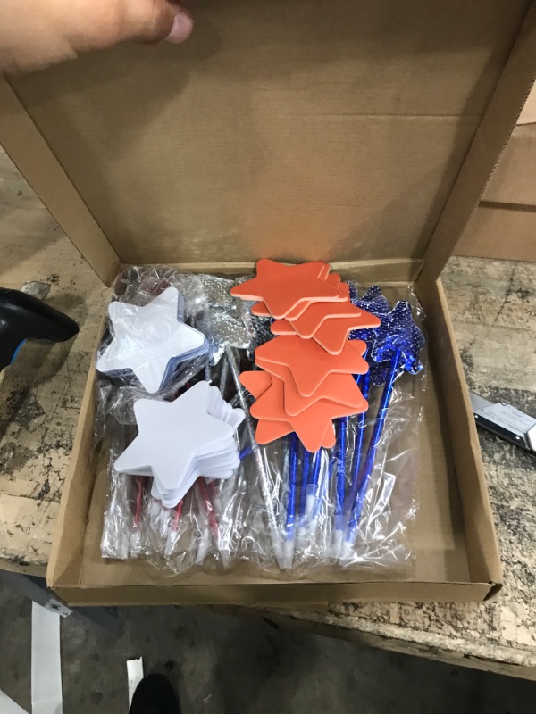 Photo 2 of Teling 48 Pcs Pens with Star Shape Sticky Notes Self Adhesive Star Notepads American Flag Gifts for Students Kids Classroom School Study Supplies Classroom Favors