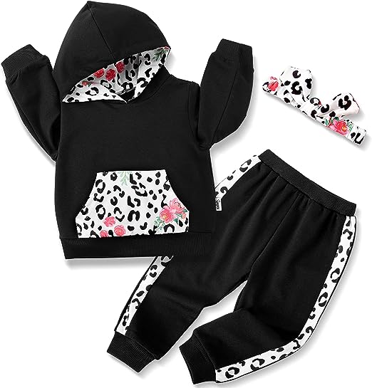 Photo 1 of Baby Girl Clothes Toddler Hoodie Outfit Summer Floral Sweatshirt Cute Pant Infant Clothing