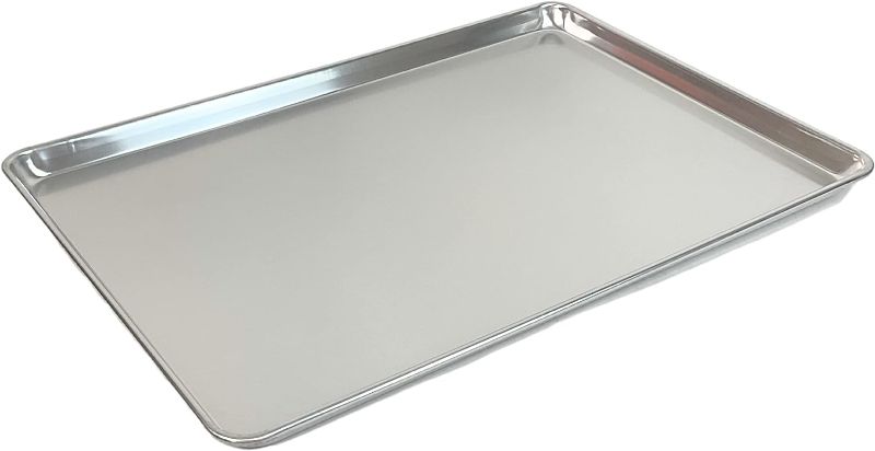 Photo 1 of 
FSE Commercial Sheet Pan, Full Size, 12-Gauge, Aluminum Bun Pan, 18" L x 26" W x 1" H, (Measure Oven Recommended), Silver
Size:Single