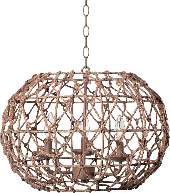 Photo 1 of 
Kenroy Home 92072TN Torus Rustic Woven Pendant Light Fixture, Tan
