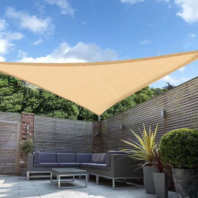 Photo 1 of 
Efavormart 12FT Tan Triangle Sun Shade Sail, UV Block Canopy for Outdoor Patio Backyard, Lawn, Garden, Pool, Pond, Courtyard, Dooryard, Parking, Driveway