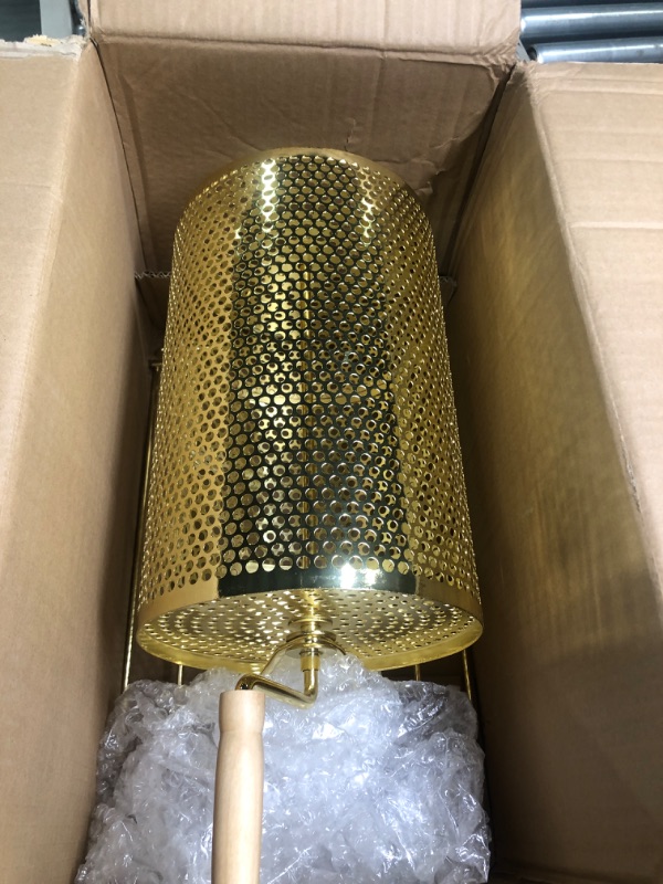 Photo 1 of Yuanhe Deluxe Brass Plated Raffle Drawing Ticket Drum Spinning Lottery (Small Size,Holds 2500 Tickets)