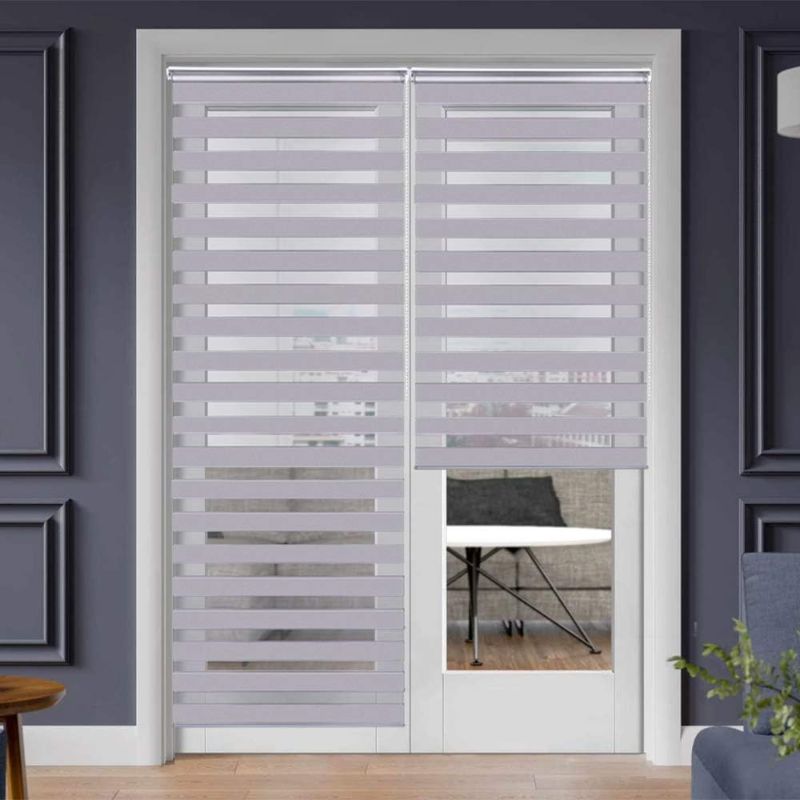 Photo 1 of 
SEEYE Zebra Blinds for Windows - French Door Blinds Roller Dual Shades Light Control Window Treatments Horizontal Day and Night Sheer, 41.3" W x 90"...