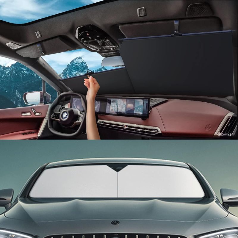 Photo 1 of 
Retractable Windshield Sun Shade for Car, Car Front Window Sunshade, Block UV Rays & Sun Heat Insulation, Automotive Windshield Sunshades Fit Most...