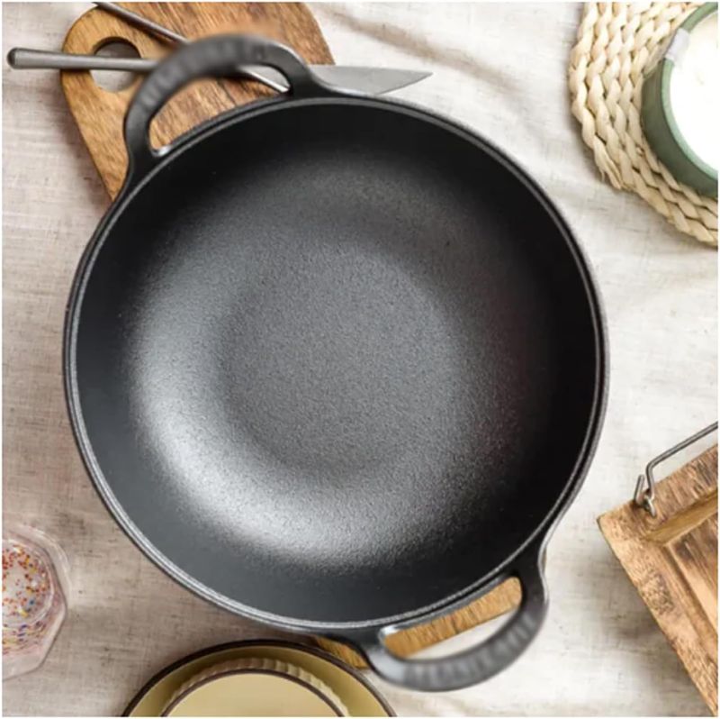 Photo 1 of 
SUMECH Chef's Pans Wok Pan Fry Pan Cast Iron Pot Uncoated and Non Stick Wok Casserole Kitchen Cooking Pot Cast Iron Skillet Cookware