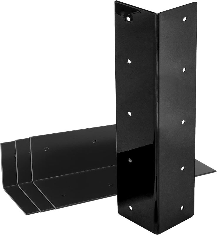 Photo 1 of 4Pcs 16 inch Black Raised Bed Garden Corner Brackets, Heavy Duty Steel Metal Corner Braces 90 Degree Right Angel L Bracket Fixing Repair Connector for Garden Vegetable Planter Box Wood Furniture