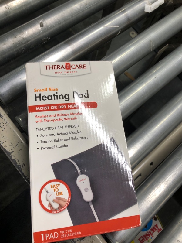 Photo 2 of Thera|Care Small Size Heating Pad with Moist & Dry Heat | Wide-Range Heat Temperature Setting | 9” x 9”, Gray, (24-810)