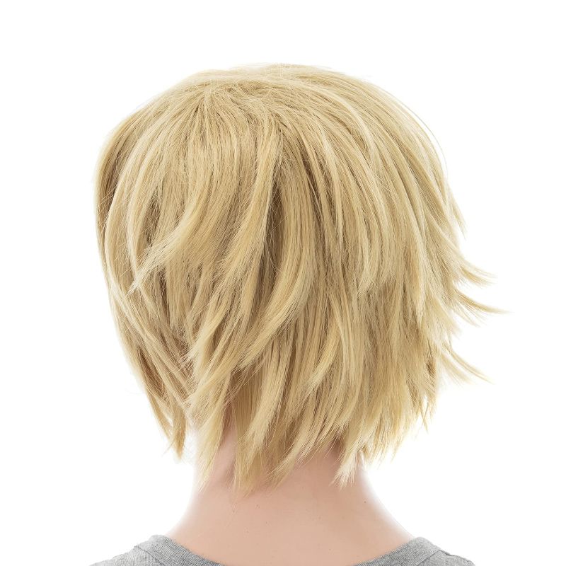 Photo 1 of 
SWACC Unisex Fashion Spiky Layered Short Anime Cosplay Wig for Men and Women (Dark Blonde)
Color:Dark Blonde