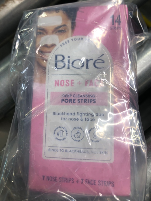 Photo 2 of 
Bioré Nose+Face Blackhead Remover Pore Strips, 12 Nose + 12 Face Strips for Chin or Forehead, Deep Cleansing with Instant Blackhead Removal and Pore...