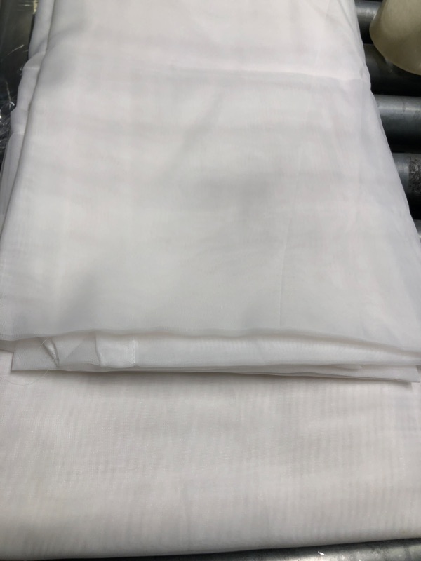 Photo 2 of 120" Wide (10ft Wide) Sheer Voile Chiffon Fabric - Perfect for Draping Panels and Masking for Weddings & Events - Ivory by The Yard (5 Yards)