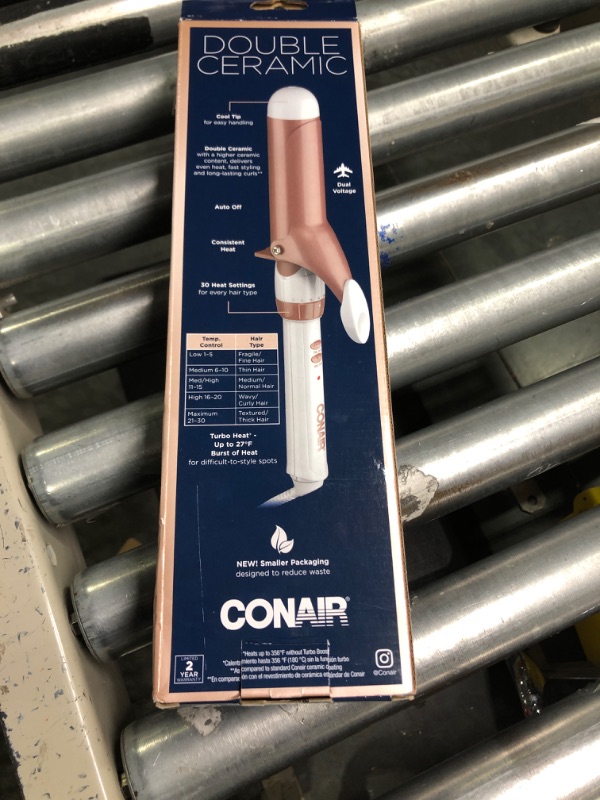 Photo 3 of Conair Double Ceramic Rose Gold Curling Iron - 1.5&#34;