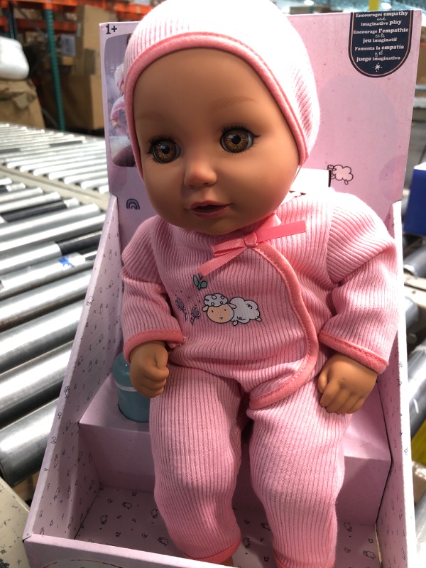 Photo 3 of Baby Born My First Baby Doll Ava - Light Brown Eyes: Realistic Soft-Bodied Baby Doll for Kids Ages 1 & Up, Eyes Open & Close, Baby Doll with Bottle