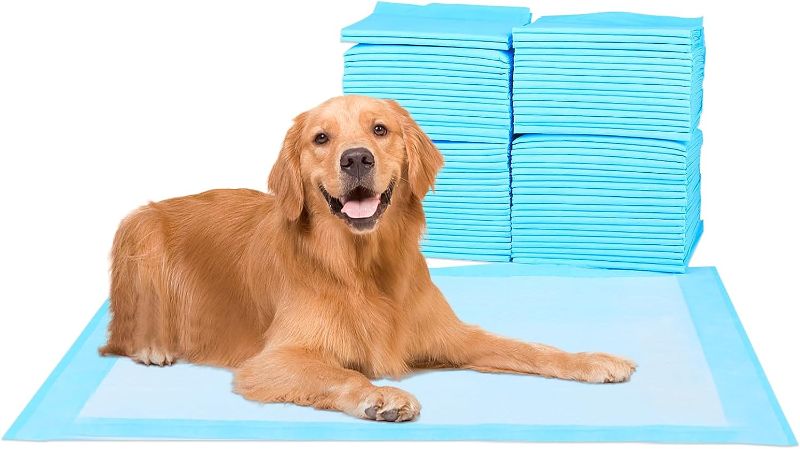 Photo 1 of 
ScratchMe Super-Absorbent Waterproof Dog and Puppy Pet Training Pad, Housebreaking Pet Pad, 50-Count Small-Size, 17.1’’X23.6’’, Blue