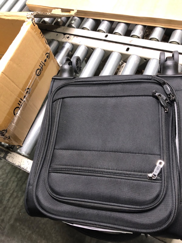 Photo 1 of Coolife Underseat Carry On Luggage Suitcase Softside Lightweight Rolling Travel Bag Spinner Suitcase Compact Upright 4 Dual Wheel Bag black underseat
