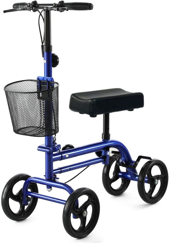 Photo 1 of 
Roll over image to zoom in
RINKMO Knee Scooter?Steerable Knee Walker Economical Knee Scooters for Foot Injuries Best Crutches Alternative (Blue 1)