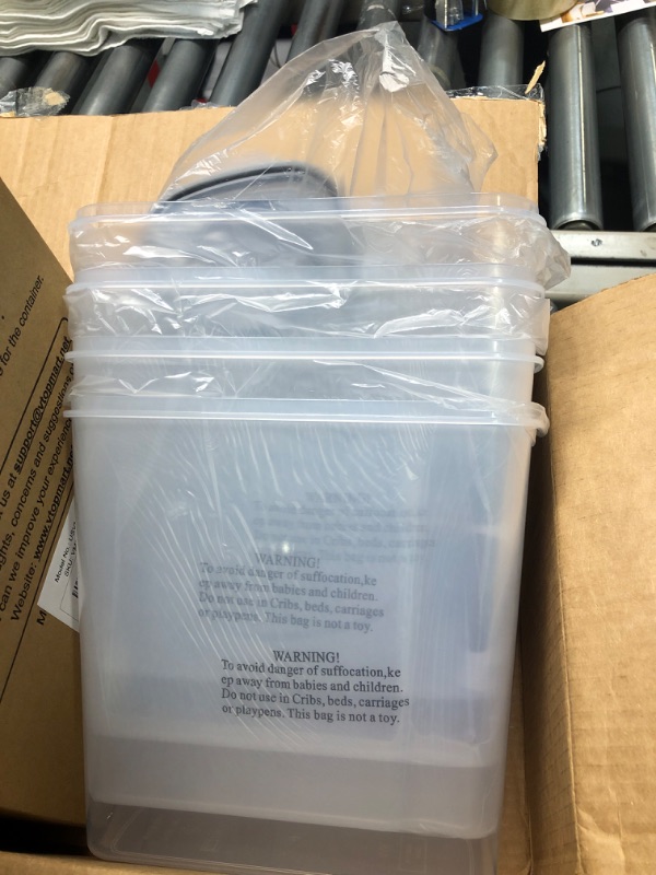 Photo 1 of Airtight Food Storage Containers with Lids, CASA LINGO 4.4L Large Pantry Organization and Storage for Bulk Food Dry Food Cereal, Set of 4 Plastic Food Storage Containers FS4-BL-4.4L