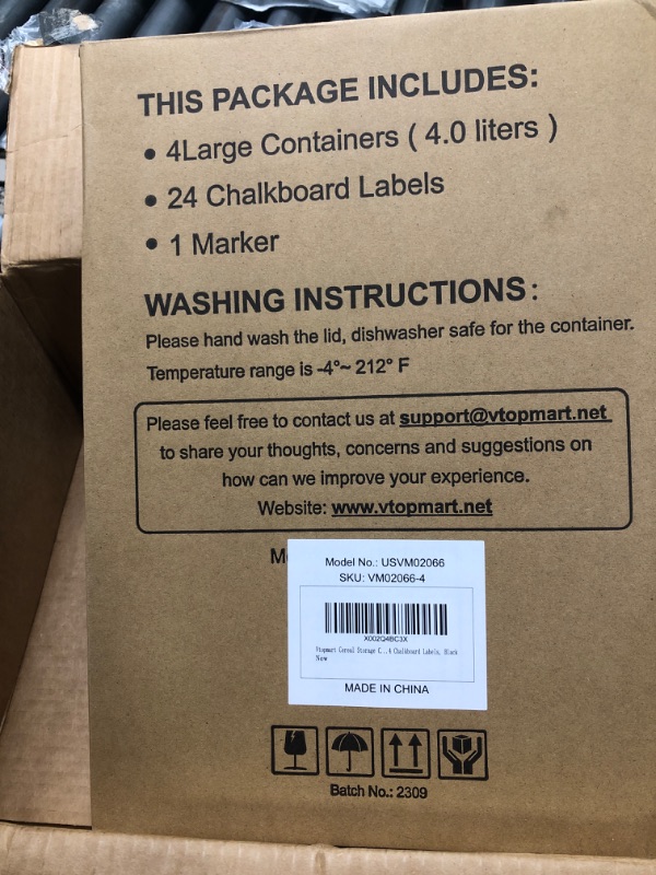 Photo 1 of Airtight Food Storage Containers with Lids, CASA LINGO 4.4L Large Pantry Organization and Storage for Bulk Food Dry Food Cereal, Set of 4 Plastic Food Storage Containers FS4-BL-4.4L
