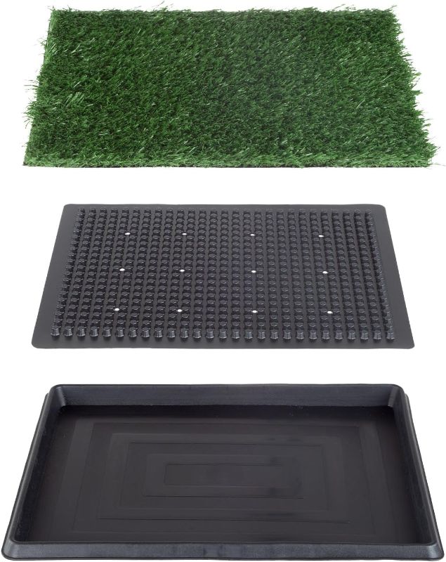 Photo 1 of Artificial Grass Puppy Pee Pad for Dogs and Small Pets - 16x20 Reusable 3-Layer Training Potty Pad with Tray - Dog Housebreaking Supplies 
